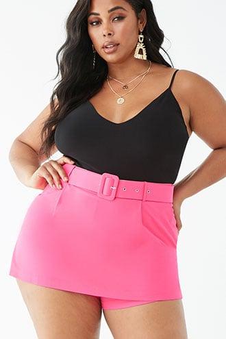 Forever21 Plus Size High-rise Belted Skort