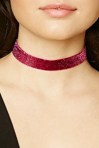 Forever21 Hot Pink Metallic Tensile Choker