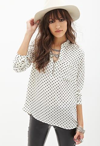 Forever21 Floral Print Popover Shirt