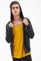 Forever21 Faux Leather Panel Hoodie
