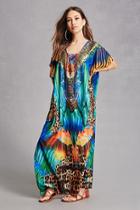 Forever21 Feather Print Maxi Dress