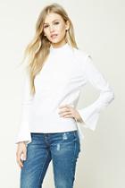 Forever21 Mock Neck Bell-sleeve Top