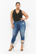 Forever21 Plus Size Distressed Ankle Skinny Jeans