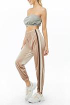 Forever21 Active Velour Striped-trim Joggers