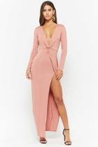 Forever21 Plunging Twist-front Maxi Dress