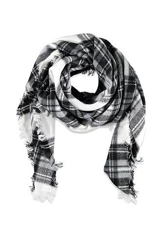 Forever21 Classic Plaid Scarf (black/cream)