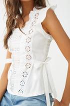 Forever21 Eyelet Lace Cap Sleeve Top