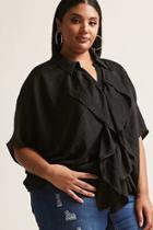 Forever21 Plus Size Satin Ruffle Top