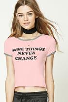 Forever21 Women's  Some Things Graphic Ringer Tee