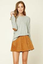 Forever21 Marled Elbow-patch Sweater