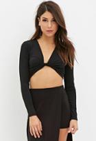 Forever21 Women's  Twist-front Crop Top