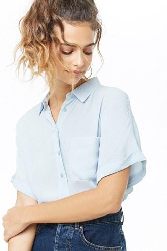 Forever21 Boxy Crepe Shirt