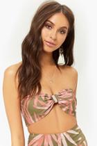 Forever21 Pretty By Rory Palm Leaf Bandeau & Palazzo Pants Set