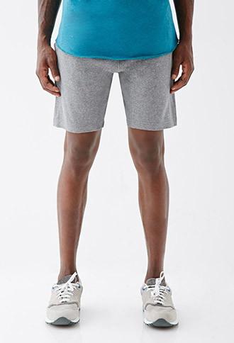 21 Men Men's Pique Knit Paneled Sweatshorts (heather Grey)