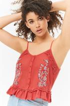 Forever21 Embroidered Crop Cami