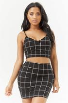 Forever21 Grid Crop Cami & Mini Skirt