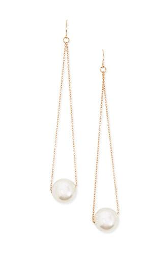 Forever21 Triangle Faux Pearl Drop Earrings