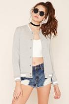 Forever21 Women's  Snap-buttoned Varsity Jacket
