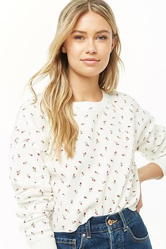 Forever21 Floral Print Thermal Top