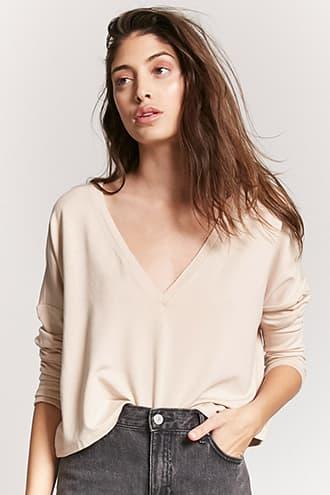 Forever21 Raw-cut Drop Sleeve Top
