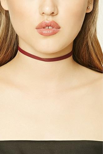 Forever21 Burgundy Faux Leather Choker