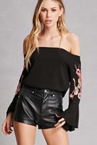 Forever21 Haute Rogue Floral Crop Top