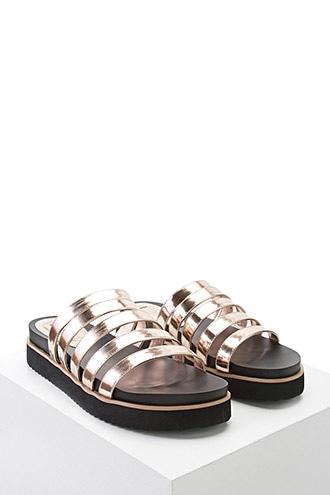 Forever21 Metallic Platform Slides