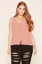 Forever21 Plus Women's  Mauve Plus Size Crisscross-front Top