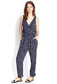 Forever21 Wildflower Surplice Jumpsuit