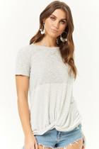 Forever21 Contrast Striped Twist-front Top