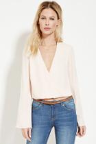 Forever21 Women's  Bell-sleeve Surplice Blouse