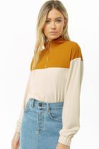 Forever21 Colorblock Pull-ring Waffle Knit Top