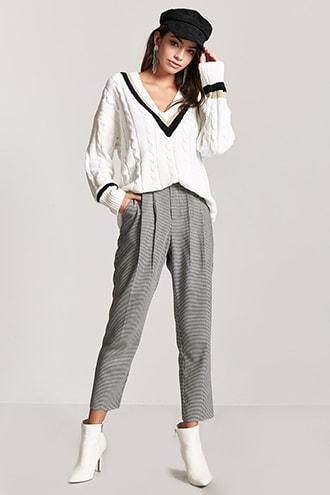 Forever21 Pleated Houndstooth Trousers