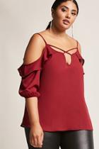Forever21 Plus Size Ruffle Open-shoulder Top
