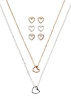 Forever21 Heart Necklace & Earrings Set