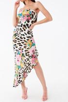 Forever21 Floral Leopard Print Tube Dress