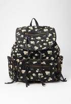Forever21 Floral Canvas Backpack (black/multi)