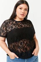 Forever21 Plus Size Floral Sheer Lace Top