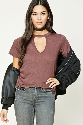 Forever21 Cutout High-low Top