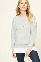 Forever21 Women's  Heathered Skirt Hem Sweater