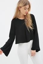 Forever21 Pleated Bell-sleeve Top