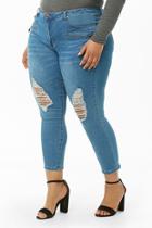 Forever21 Plus Size Distressed Capri Jeans