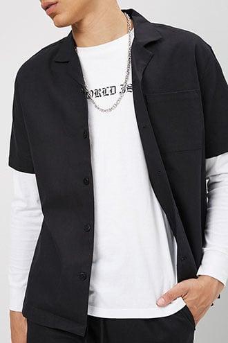Forever21 Classic Fit Linen-blend Shirt
