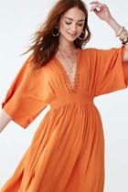 Forever21 Crochet Lace-trim Maxi Dress
