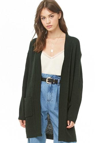 Forever21 Ribbed Open-front Cardigan Sweater