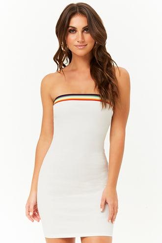 Forever21 Rainbow Trim Tube Dress