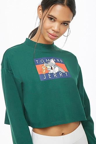 Forever21 Tom And Jerry Graphic Crop Top