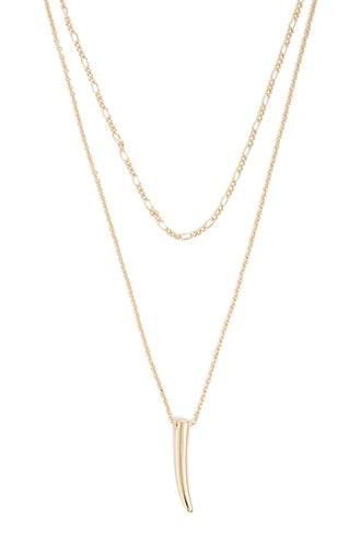 Forever21 Layered Horn Pendant Chain Necklace