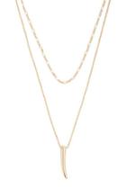 Forever21 Layered Horn Pendant Chain Necklace