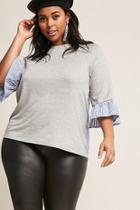 Forever21 Plus Size Stripe Bell-sleeve Top